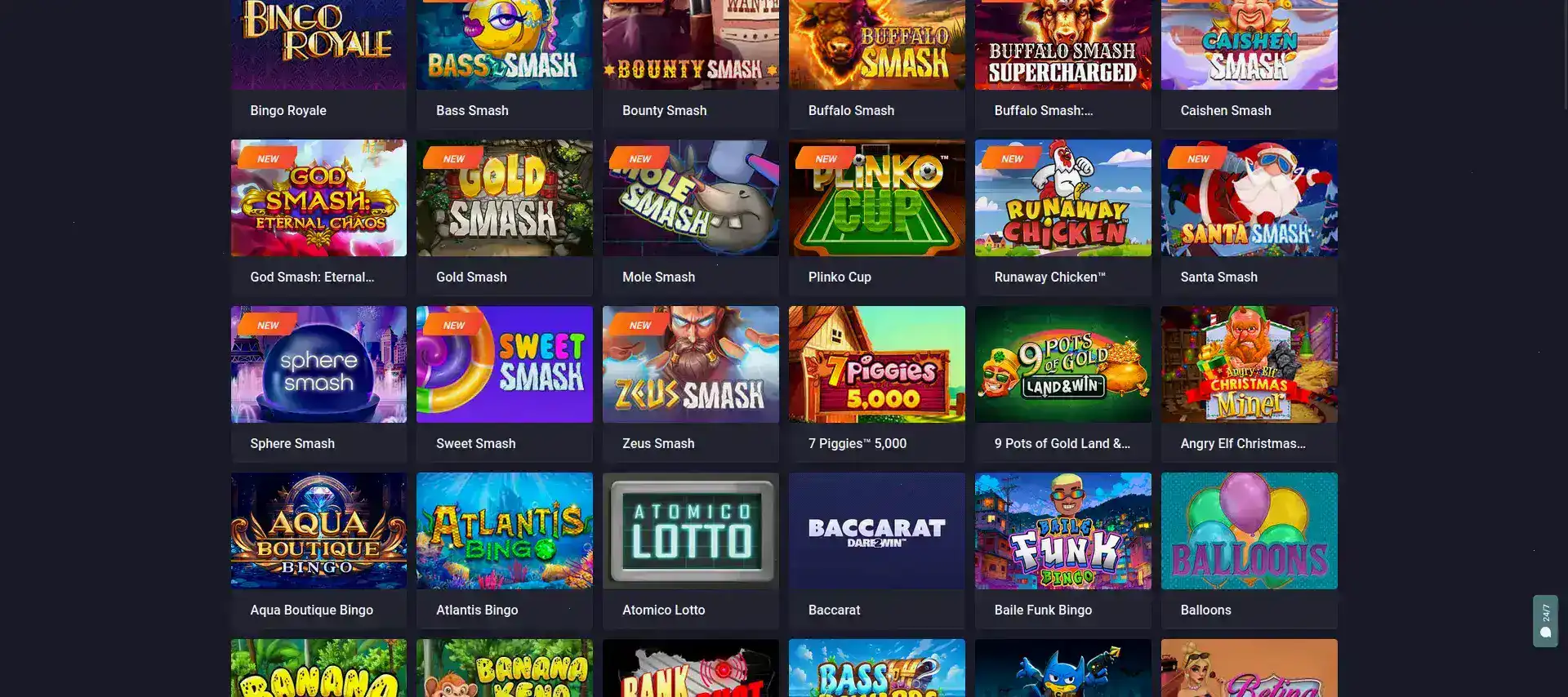мобильная версия Baboss casino